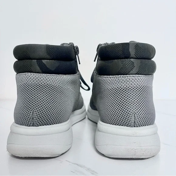 Clarks Cloudsteppers High Top Zip Sneaker Gray Grey Camouflage Detail 10 Wide - Picture 4 of 10